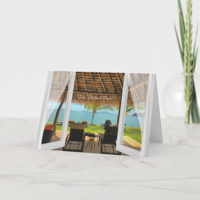 Beach Sol Roligt Tropiks Magic Birthday Kort (Framsida)