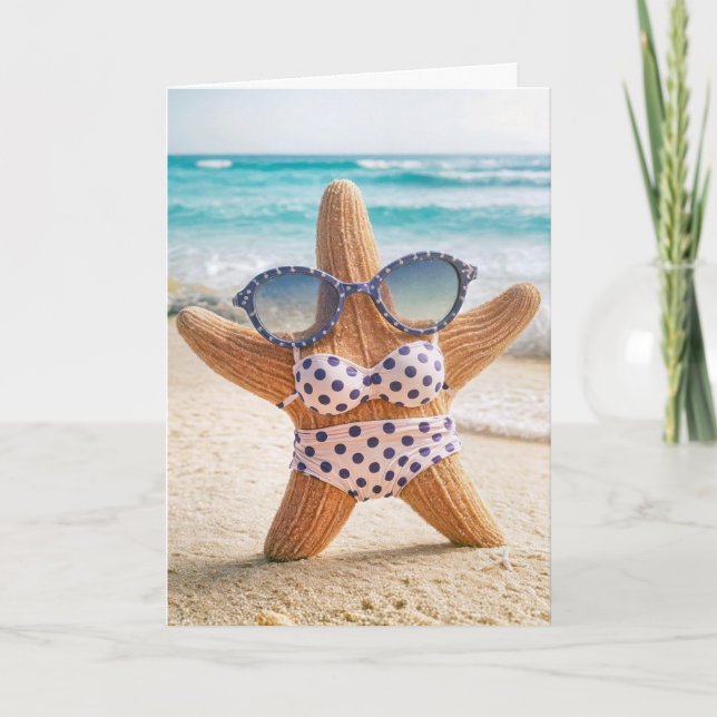 Beach Starfish med Bikini Kort (Framsida)