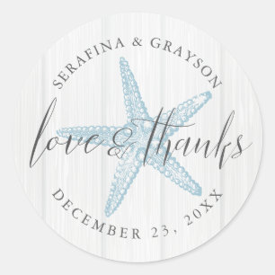 Beach Starfish Tack Rustic Wedding Favor Runt Klistermärke