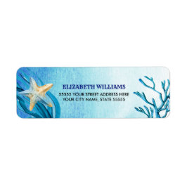 Beach Starfish Watercolor-Returetiketter Returadress Etikett