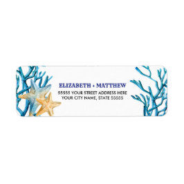 Beach Starfish Watercolor-Returetiketter Returadress Etikett