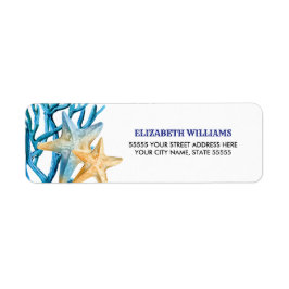 Beach Starfish Watercolor-Returetiketter Returadress Etikett