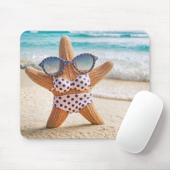 Beach Starfish Wearing a Bikini Musmatta (Med mus)