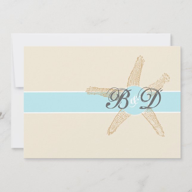 Beach Starfish Wedding bjudande Inbjudningar (Framsida)