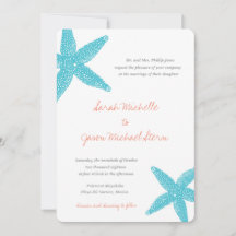 Beach Starfish Wedding-inbjudan