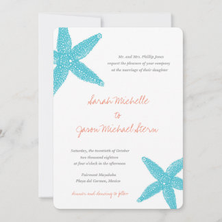 Beach Starfish Wedding-inbjudan Inbjudningar