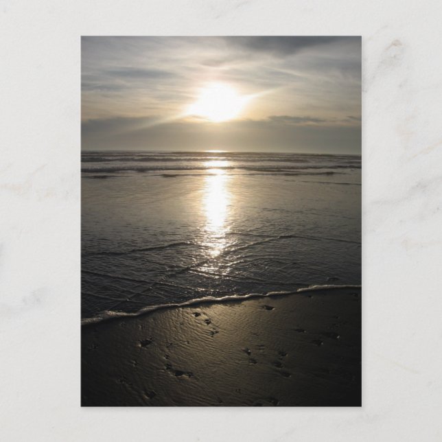 Beach sten och en solnedgång vykort (Framsida)