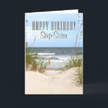 Beach Step-Sister Birthday Card Kort<br><div class="desc">Steg-sisterfack</div>