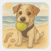 Beach Sticker Peggy Jack Russell