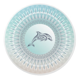 Beach Stil Dolphin Mandala | Kustkeramisk knopp