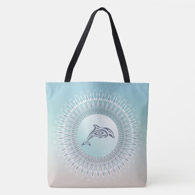 Beach Stil Dolphin Mandala Tygkasse (Framsida)