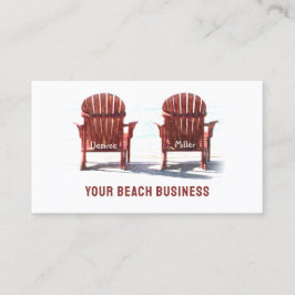 Beach-stolar Brown White Rustic Visitkort