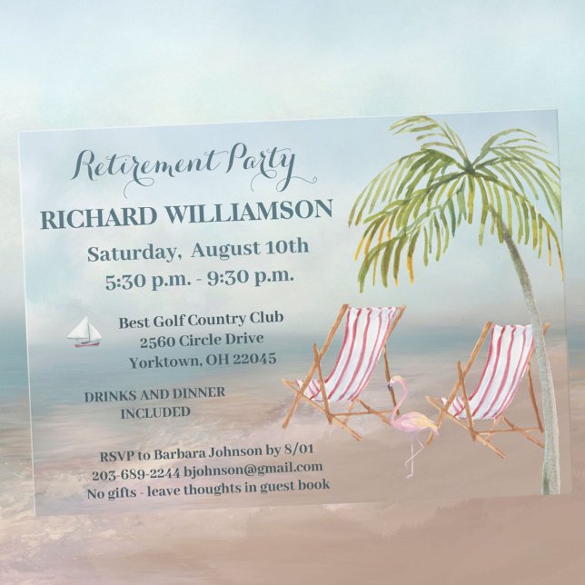Beach-stolar Pension Party Inbjudningar (Skapare uppladdad)