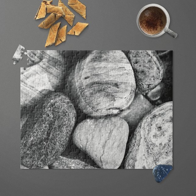 Beach Stones in Black and White Pussel (Skapare uppladdad)