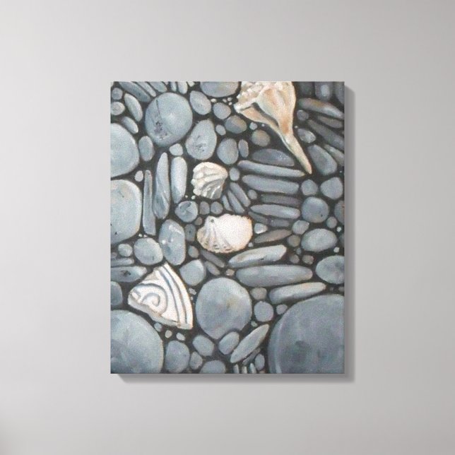 Beach Stones-Snäckor Småstarna Sten Pausning Art Canvastryck (Framsida)