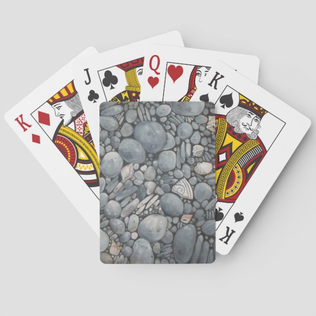 Beach Stones-Snäckor Småstarna Sten Pausning Art Casinokort (Baksidan)