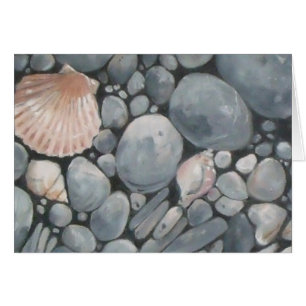 Beach Stones-Snäckor Småstarna Sten Pausning Art Hälsningskort