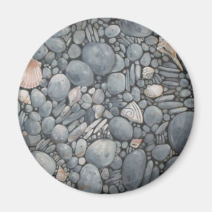 Beach Stones-Snäckor Småstarna Sten Pausning Art Magnet