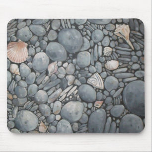 Beach Stones-Snäckor Småstarna Sten Pausning Art Musmatta