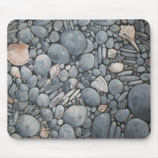 Beach Stones-Snäckor Småstarna Sten Pausning Art Musmatta (Framsidan)