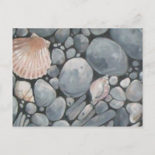 Beach Stones-Snäckor Småstarna Sten Pausning Art Vykort