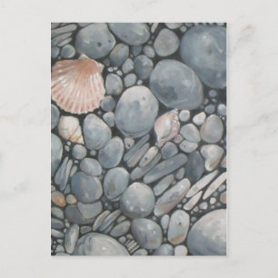 Beach Stones-Snäckor Småstarna Sten Pausning Art Vykort