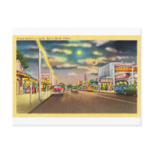 Beach Street på natten i Savin Sten, CT