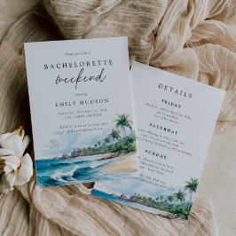 Beach Summer Bachelorette Helg Itinerary Inbjudningar