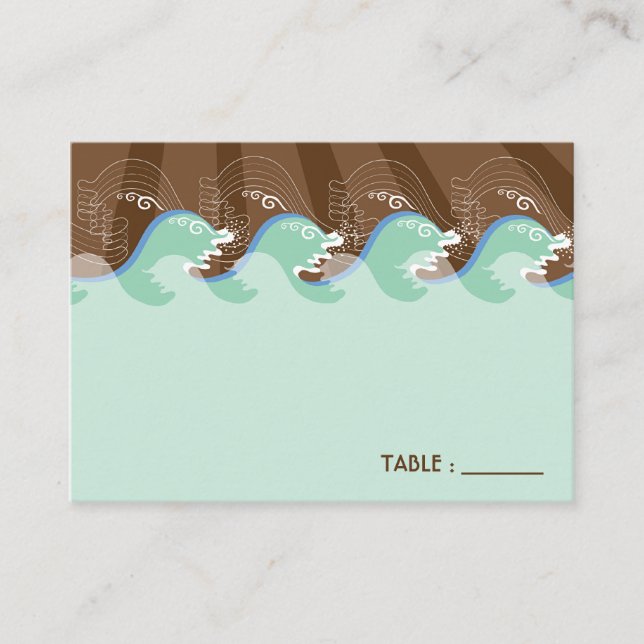 Beach Summer Coola Vinkarare Brown Sol Place Card Placeringskort (Framsida)