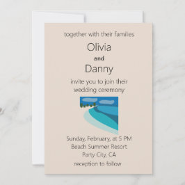 Beach Summer Destination Wedding Inbjudningar