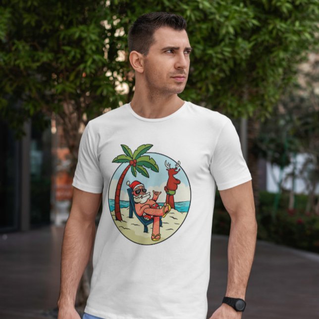 Beach Summer Jultomten T Shirt (Skapare uppladdad)