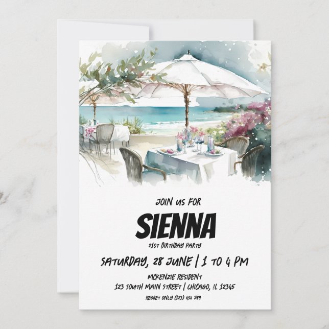 Beach Summer Party-inbjudan Inbjudningar (Framsida)