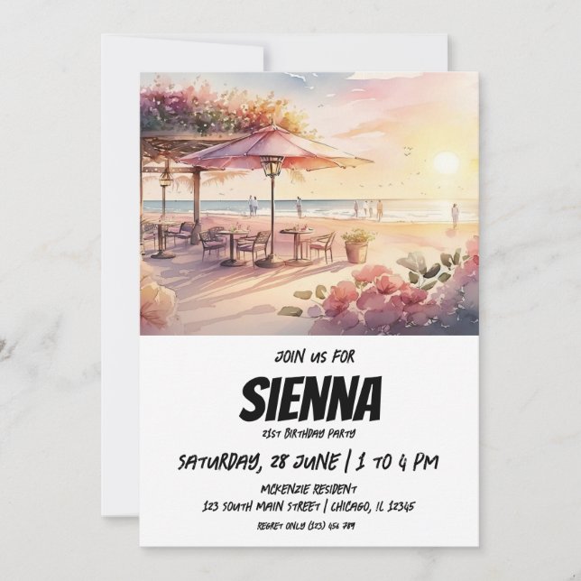 Beach Summer Party-inbjudan Inbjudningar (Framsida)