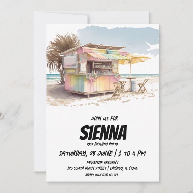 Beach Summer Party-inbjudan Inbjudningar (Framsida)