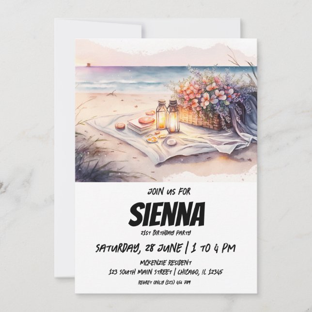Beach Summer Party-inbjudan Inbjudningar (Framsida)