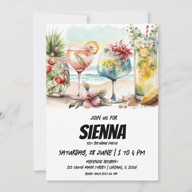 Beach Summer Party-inbjudan Inbjudningar (Framsida)