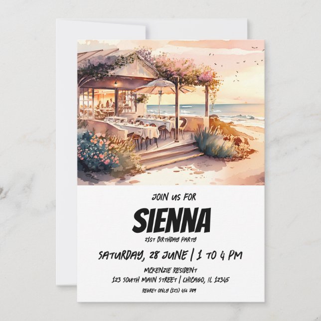 Beach Summer Party-inbjudan Inbjudningar (Framsida)