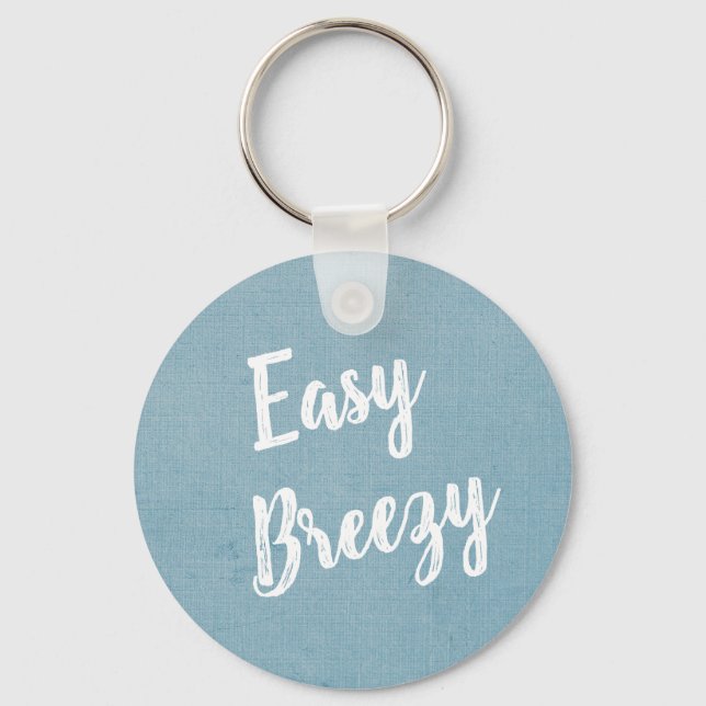 Beach Summer Roligt Easy Breezy Blue Snyggt Nyckelring (Framsida)