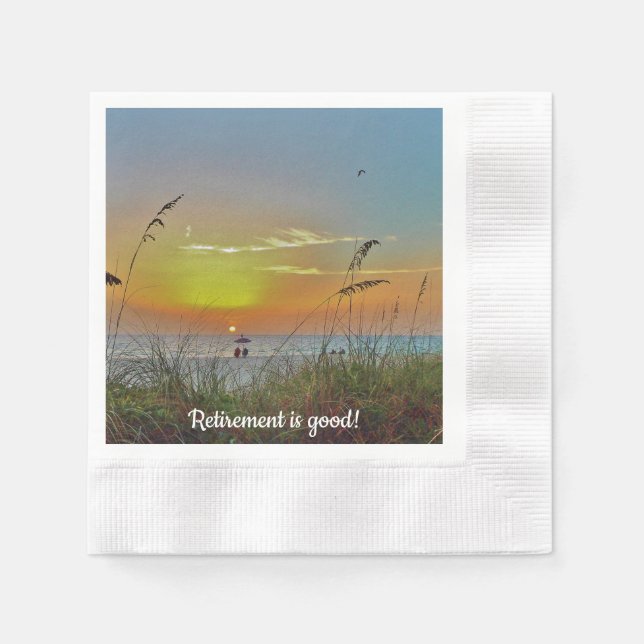 Beach Summer Sunset Napkins Pappersservett (Framsidan)