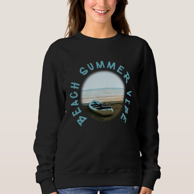 Beach Summer Vibes Vacation Humorous Saying T Shirt (Framsida)