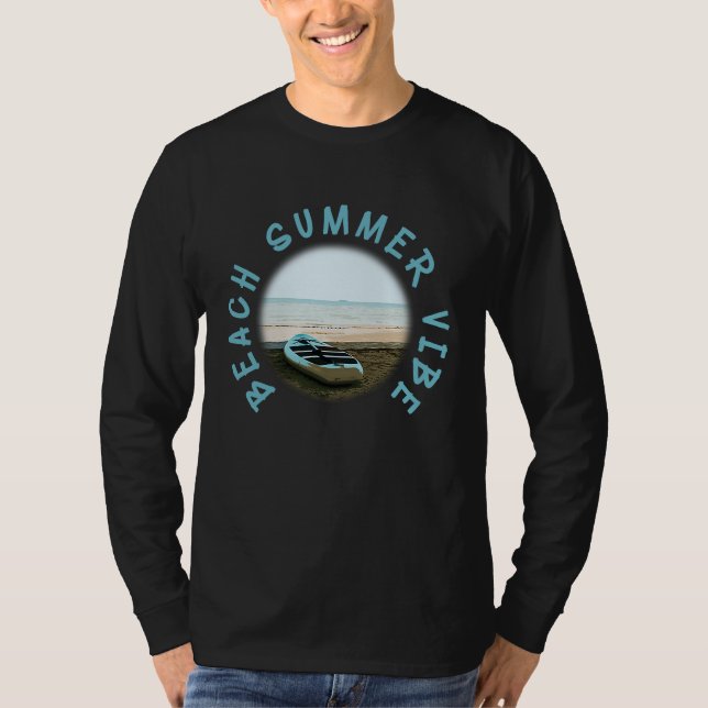 Beach Summer Vibes Vacation Humorous Saying T Shirt (Framsida)
