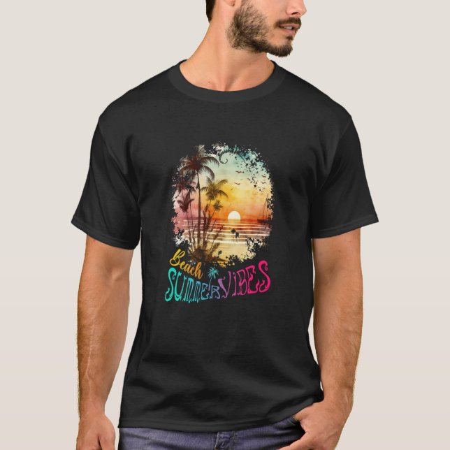 Beach Summer Vibes Vacation Idea T Shirt (Framsida)