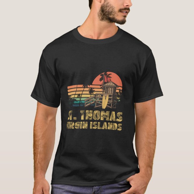 Beach Summer Virgin Islands St Thomas Family Vacat T Shirt (Framsida)