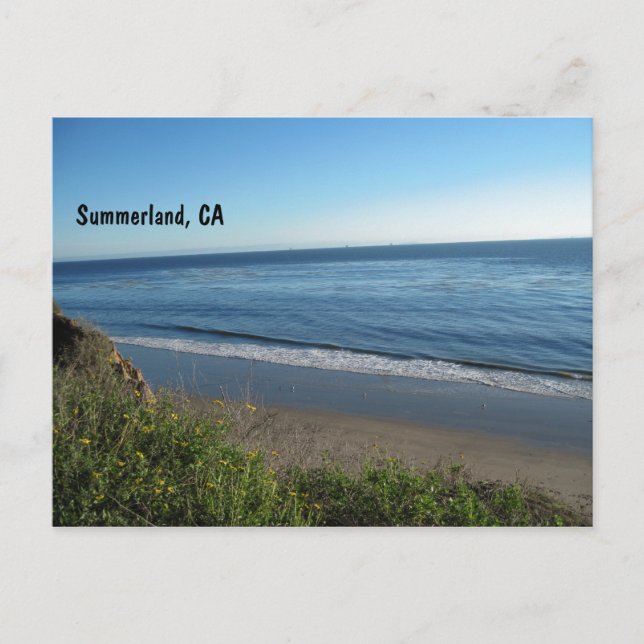Beach, Summerland, Kalifornien Vykort (Framsida)