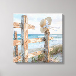 Beach Sun Hat in Ocean Breeze Canvastryck