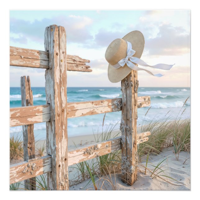 Beach Sun Hat in Ocean Breeze Fototryck (Framsidan)