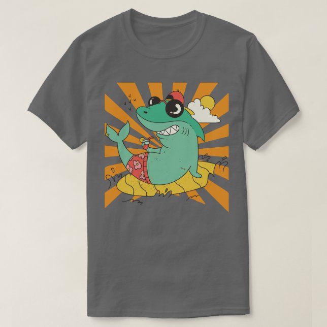 Beach sunglasses Shark  T Shirt (Design framsida)