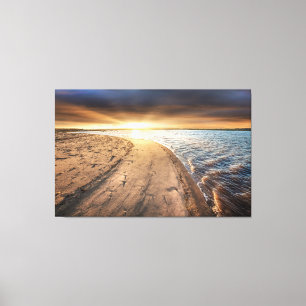 Beach sunrise at at Burnham Overy Staithe in Norfo Canvastryck