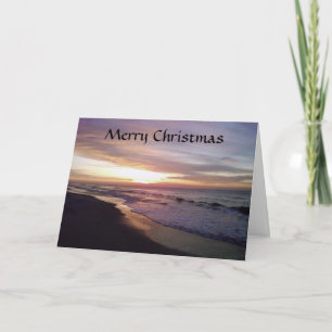 BEACH SUNRISE CHRISTMAS HÄLSNING HELGKORT