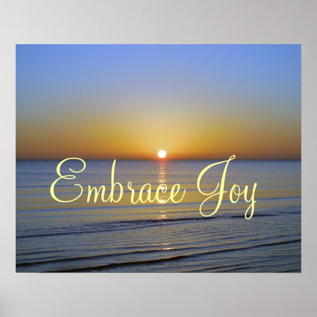 Beach Sunrise: Embrace Joy Affirmation Poster (Framsidan)